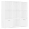 vidaXL Book Cabinet White Engineered Wood Bookcase Standing Book Shelf Storage