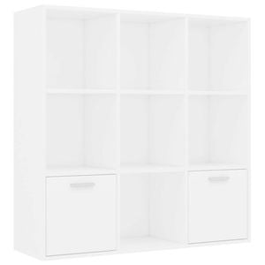vidaXL Book Cabinet White Engineered Wood Bookcase Standing Book Shelf Storage