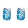 2PK Porta Summer Swirl Double Walled 350ml Stainless Steel Wine Tumbler - Blue