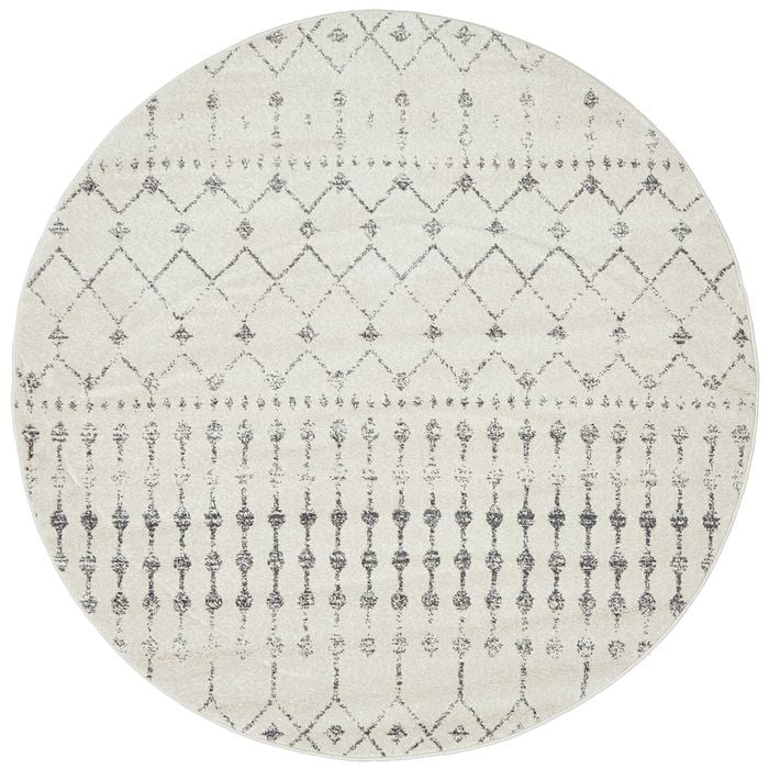 Liu Elsa Off White 150x150cm - Small Round Pet Friendly Indoor Rug