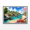 Town, Sea & Mountains  Print 100% Australian Made 120x90cm  (Poster)