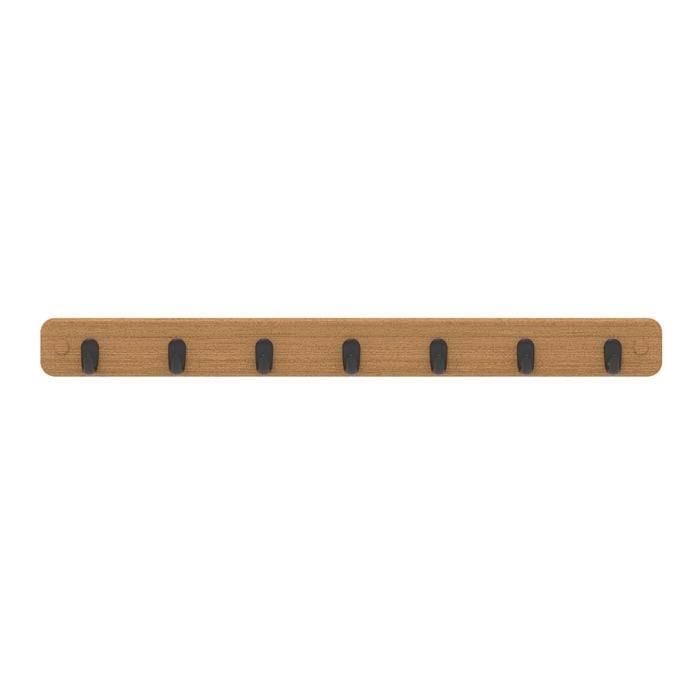 MODE 7 Black Hooks On Bamboo Board Key Rack