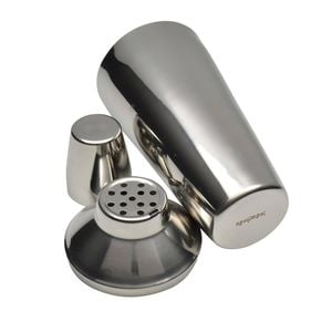 Rink Drink 3pc Manhattan Cocktail Shaker Set - 500ml Cocktail Making Shaker With Built In Strainer Stainless Steel Muddler