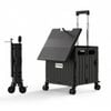 Viviendo Foldable Shopping Trolley, 65L Collapsible Utility Cart with 360˚ Wheels
