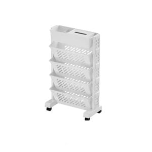 Lifebay Storage Rack Bookshelf Table with Removable Wheels