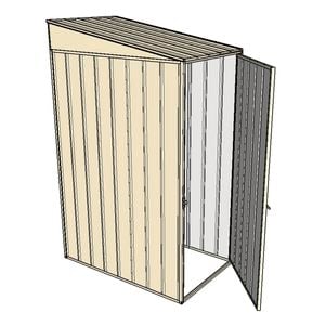 Build-A-Shed 1.2 x 0.8 x 2.0m Skillion Single Hinged Side Door Shed - Cream