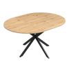 HOMFURN Extendable Round Dining Table, Mid Century Modern Wooden Round Table, Oak
