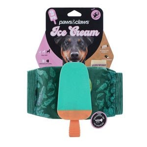 2pc Paws & Claws Icecream Twin Chew Dog Toy TPR Oxford Green 20x10x5cm