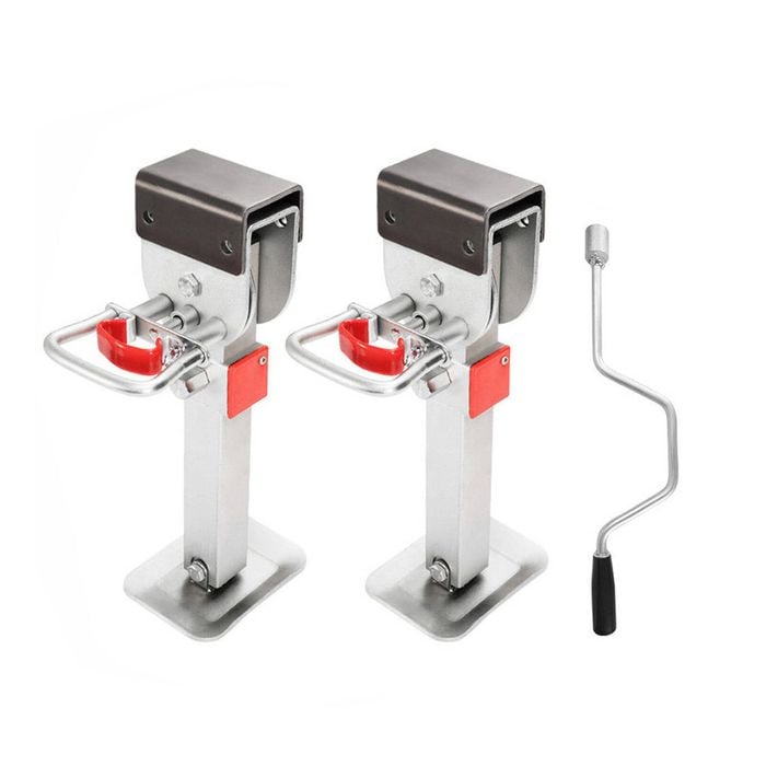 2x 400mm Corner Legs Drop Down W/handle Steel Base 1200lbs