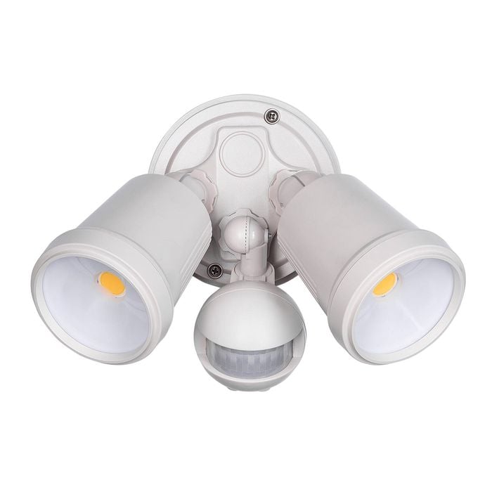 Brilliant Beige Raptor III Twin Security Light with Sensor