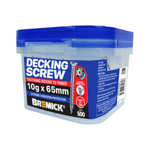 Bremick Decking Screw 10g x 65mm SPIRAL RIB T25 SS304 -500 Pack