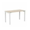 Olg Axis Single White Frame Nordic Maple Top Scallop Office Desk L1500mm X W750mm