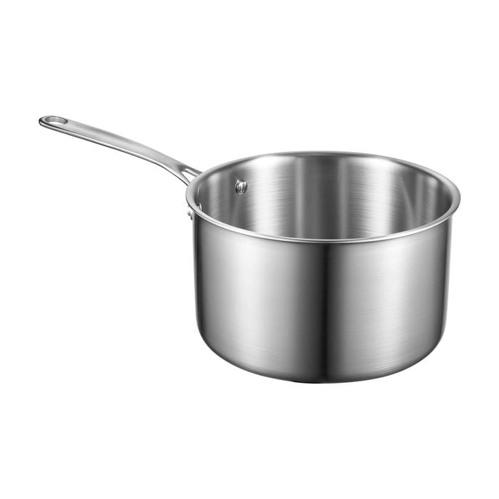 Vevor 4 Qt Saucepan Silver Stainless Steel With Glass Lid Ergonomic Handle Friendly For Oven