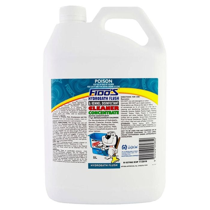 Fidos Hydrobath Flush & Kennel Disinfectant Cleaner Pet Health Care 20L