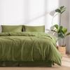 Dreamaker Linen Cotton Quilt Cover Set Olive - Double Bed