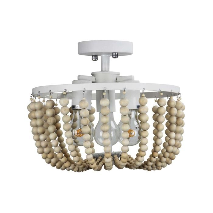 Oriel Lighting Cascara Natural 3 Light Close to Ceiling Light 33cm