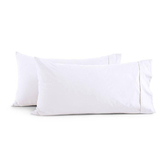 Dreamaker 250TC Cotton & Recycled Polyester Blend King Pillowcase Twin Pack White