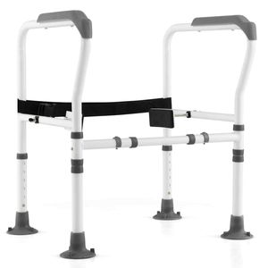 Costway Toilet Security Handrail Adjustable Support Frame-Grey