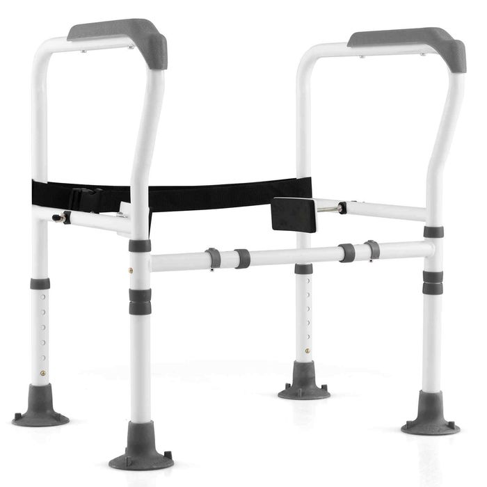 Costway Toilet Security Handrail Adjustable Support Frame-Grey