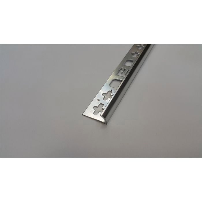 QEP Round Edge Trim  8mm x 2.5m Bright Silver