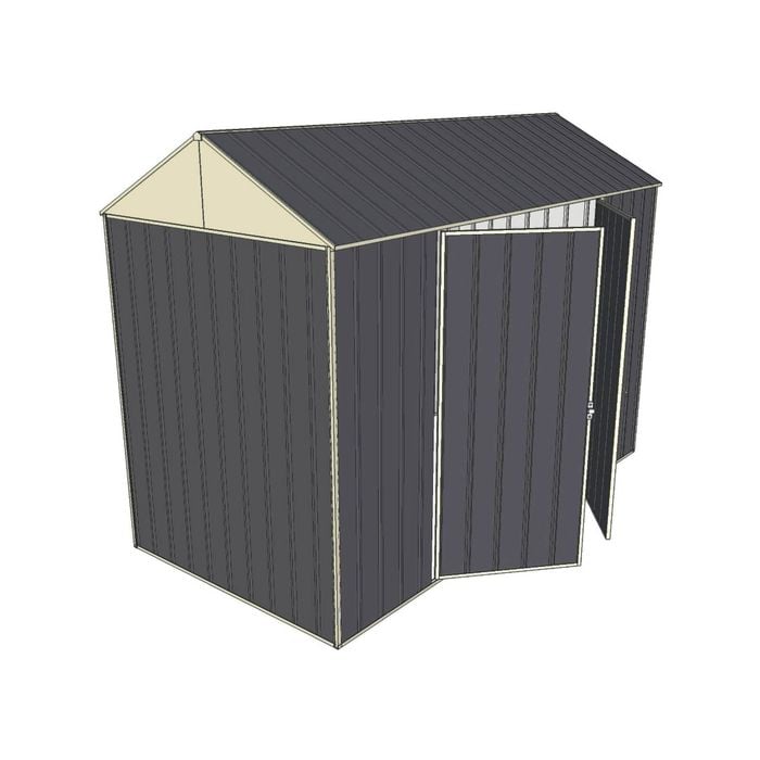 Build-a-Shed 1.5 x 3.0 x 2.3m Double Hinged Side Door Gable Shed - Grey