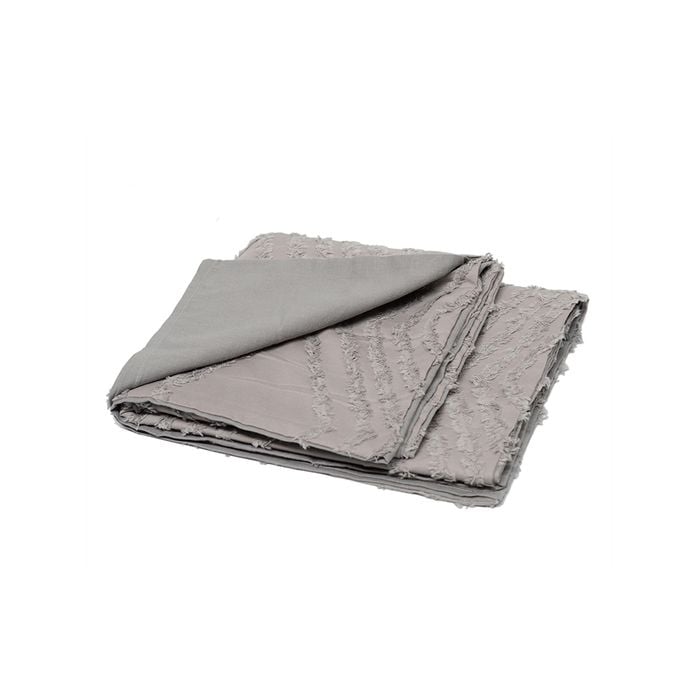 CottonMore A Pair of 100% Cotton Tufted Pattern Pillowcases 48x73cm Grey