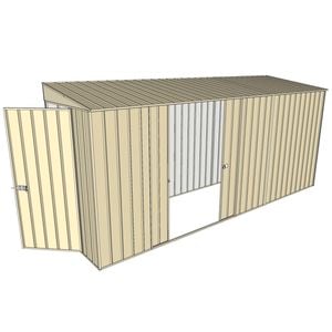 Build-A-Shed 1.2 x 4.5 x 2.0m Tunnel Shed Tunnel Hinged Door with Double Sliding Side Doors - Cream