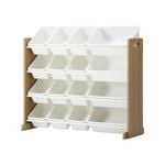 Oikiture 16 Bin 4-Tiers Kids Toy Organiser Storage Rack Shelf Display Unit