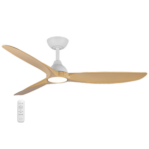 Four Seasons Living > Spartan 52" DC Smart Ceiling Fan with LED Light and Remote Control > White / Oak