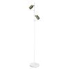 Oriel Lighting Ponte Adjustable Twin Floor Lamp White And Satin Brass