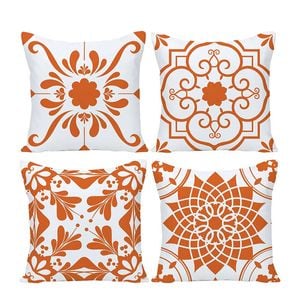 Catzon 4 Pcs Modern Throw Pillow Covers Geometric Flower Pattern for Couch