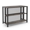 Costway Wood Kitchen Buffet Island Table 3-Tier Bar Table Grey