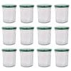Argon Tableware Glass Jam Jars with Green Lids - 150ml - Pack of 12