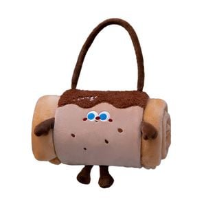 Catzon 80x100cm Rolling Blanket Hand Carry Soft Cute For Kids Sleeping Bag Parties-brown