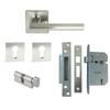 Miles Nelson Satin Nickel Forli Square Rosette Entrance Set