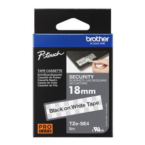 Brother 18mm Black on White TZe-SE4 Labelling Tape 