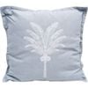 LVD Stonewashed Chambray Cotton Cushion 46x46cm White Palm Cove/Soft Blue