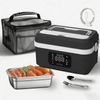 Catzon 1l Cordless Electric Heated Lunch Box Rechargeable Food Warmer-blackwhite