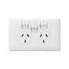 HPM White Gloss Linea Double Powerpoint With Extra Switch