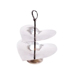 Ssh Collection Valentino 36cm Tall 2 Tier Cake Stand - Polished Steel
