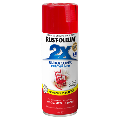 RustOleum 340g 2X Ultra Cover Gloss Apple Red Spray Paint Bunnings