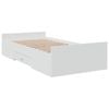vidaXL Bed Frame with Drawers Single Bed Base White 90x190 cm Engineered Wood