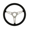 15" Aluminium 6 Bolt Steering Wheel Black Leather Full-Wrap Spokes w/Holes