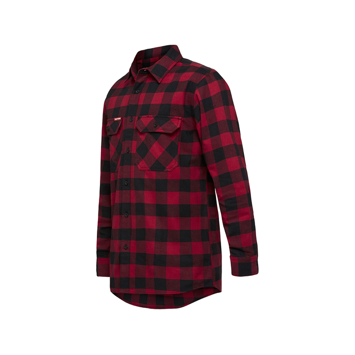 Hard Yakka Red Check Flannel Foundations Long Sleeve - Size S
