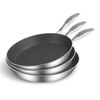 SOGA 3X Stainless Steel Fry Pan – Induction Skillet with Non-Stick Interior