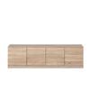 European Cabinetry Natural Oak Fluted Round Brass Handles Bucharest TV Unit