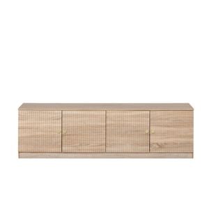 European Cabinetry Natural Oak Fluted Round Brass Handles Bucharest TV Unit