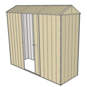 Build-a-Shed 0.8 x 2.3 x 2.1m Gable Single Sliding Side Door Shed - Cream