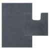 LINENOVA 2 Pcs Bathroom Mat + Toilet Root Mat Set - Charcoal