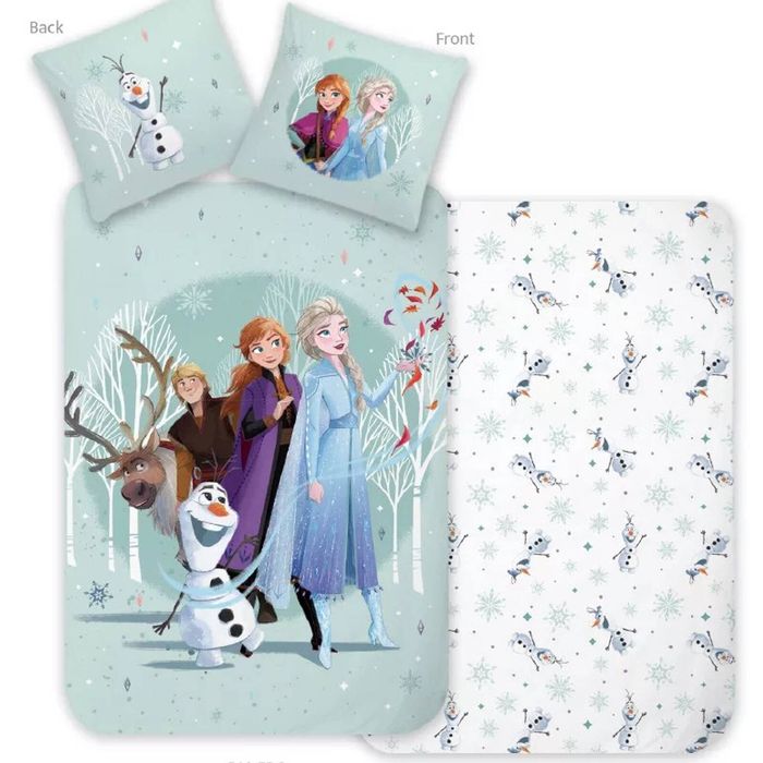 Disney Frozen Forest Adventure Kids Cotton Quilt Cover Set Toddler Bed Size